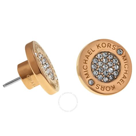 michael kors rose gold logo earrings|designer rose gold stud earrings.